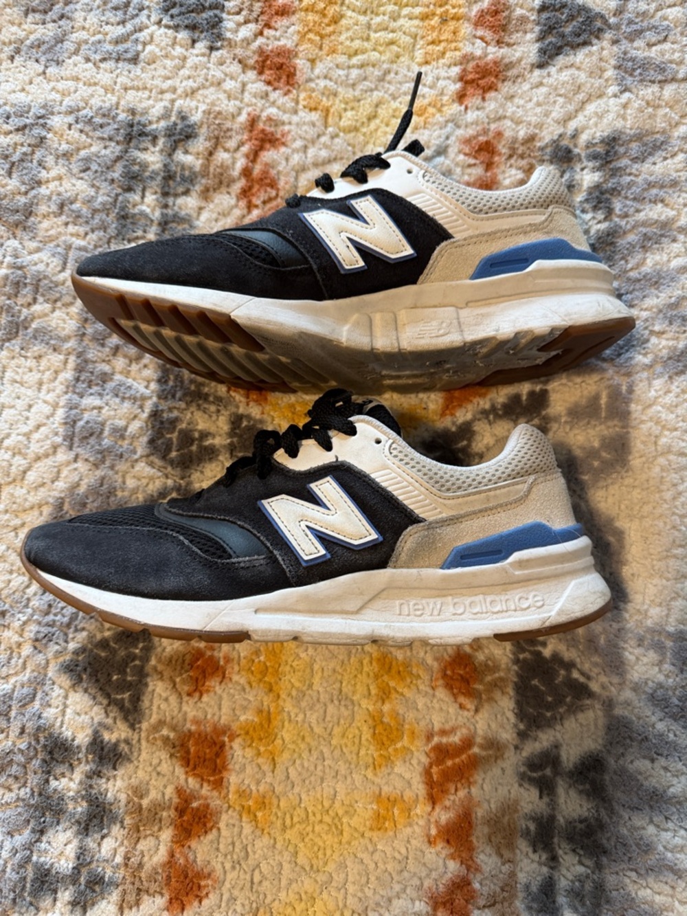 New Balance Black White Blue Casual Sneakers